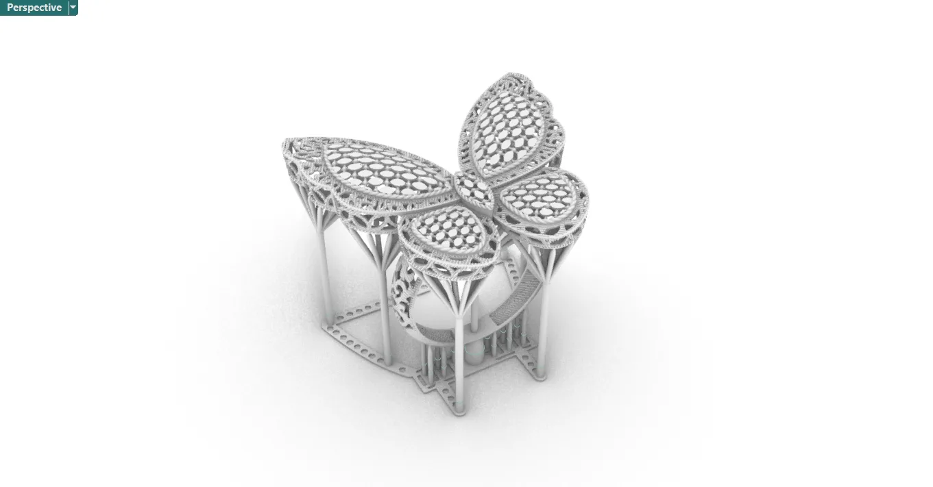 Butterfly Ghalm Khor Ring 3D Model