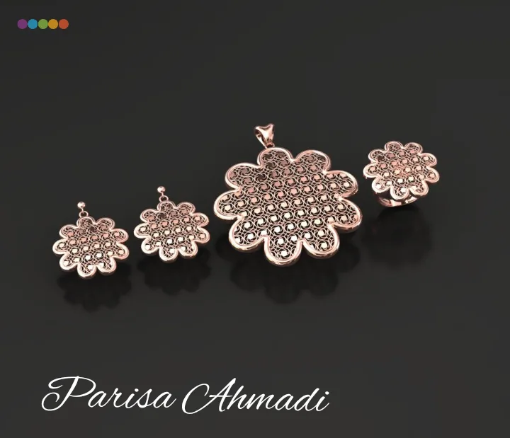 Flower Tarashkhor Bazrg Half Set 3D Model — image 2