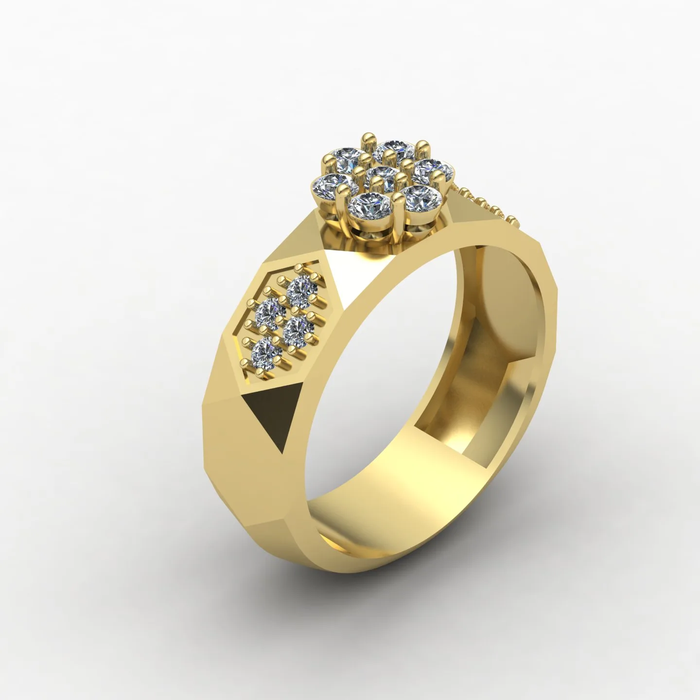 Women's Men's Set Wedding Band Code 02 3D Model — image 20