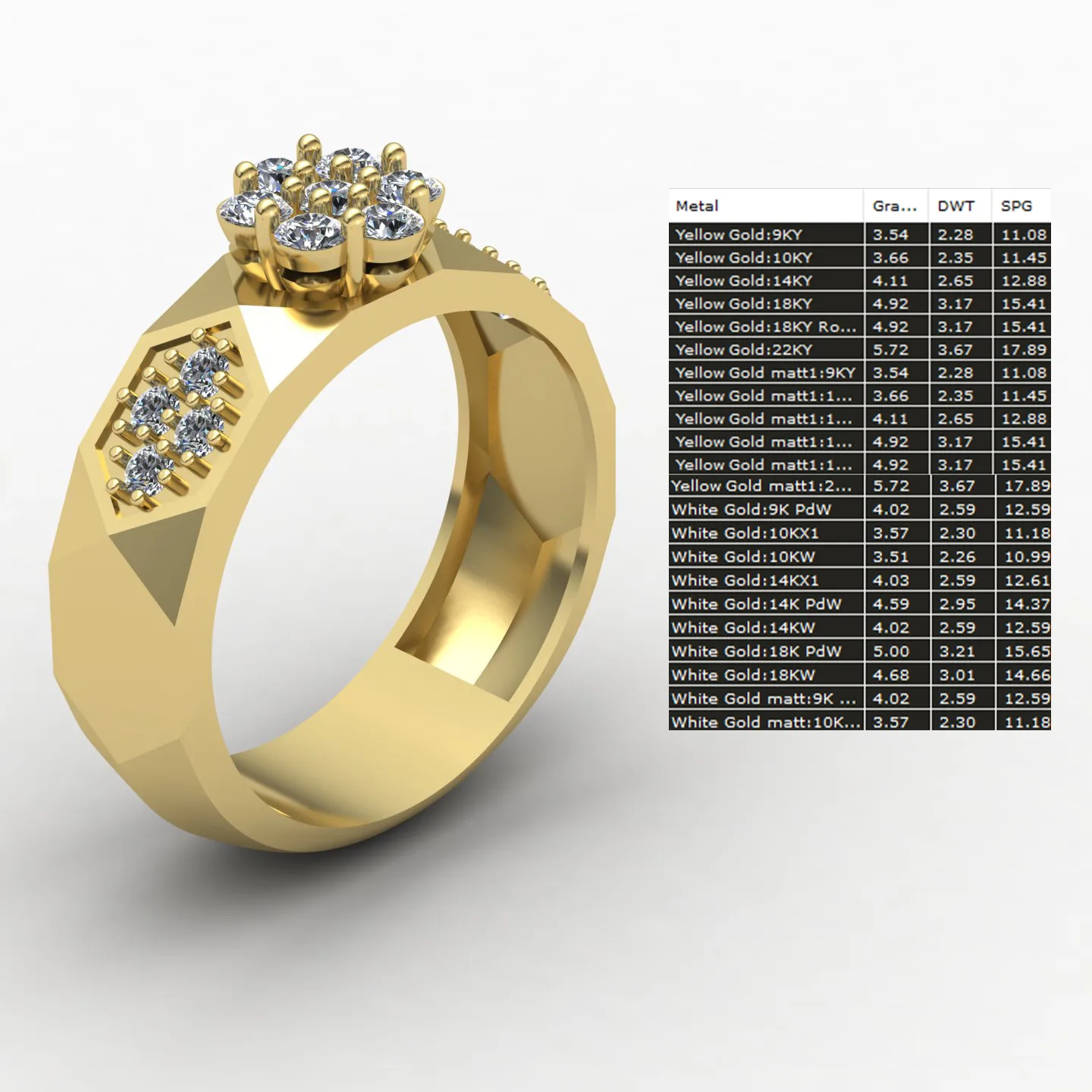 Women's Men's Set Wedding Band Code 02 3D Model — image 14