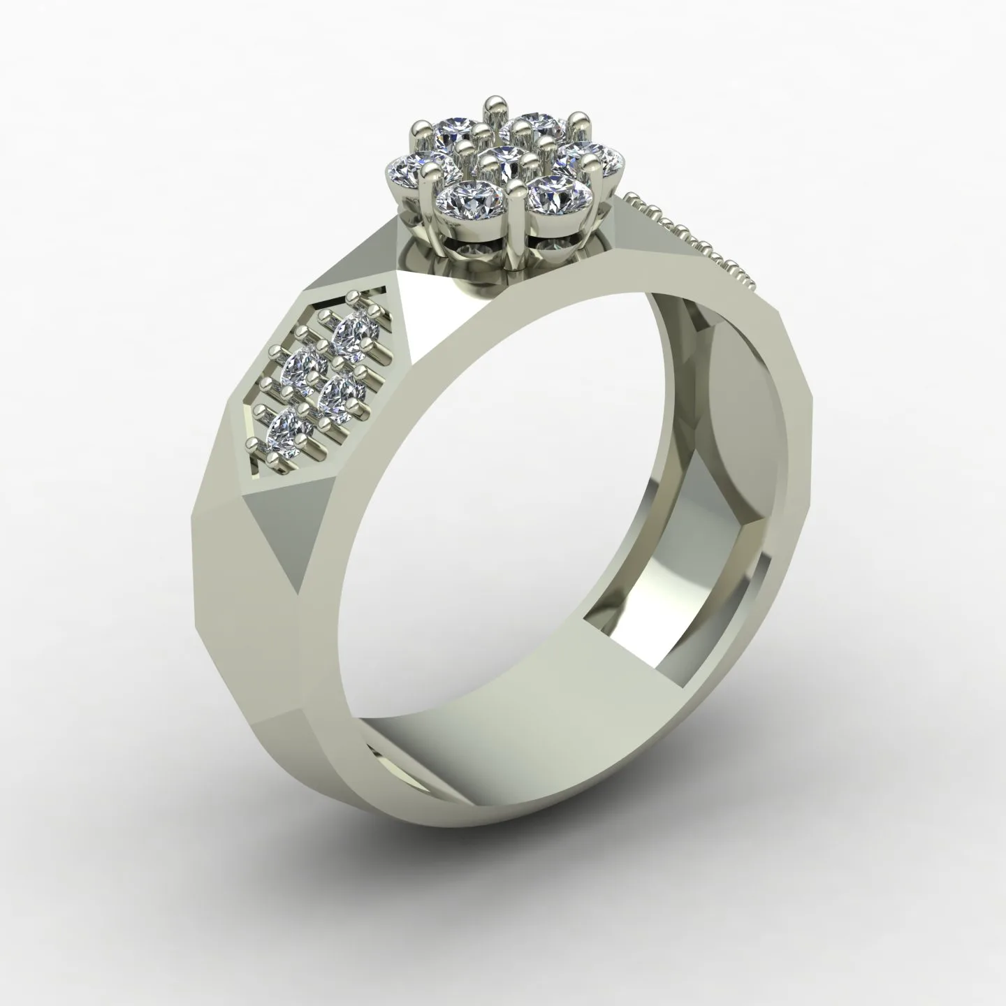 Women's Men's Set Wedding Band Code 02 3D Model — image 9