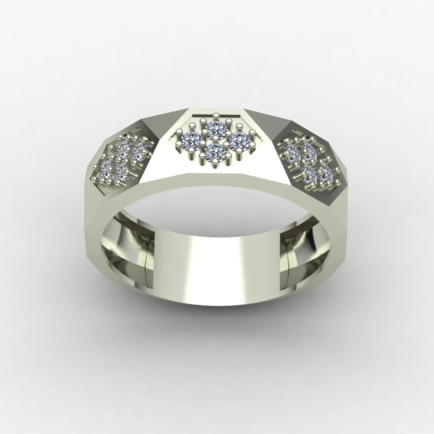 Women's Men's Set Wedding Band Code 02 3D Model — image 12