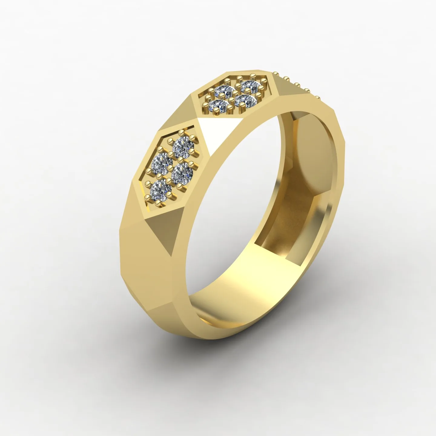 Women's Men's Set Wedding Band Code 02 3D Model — image 18