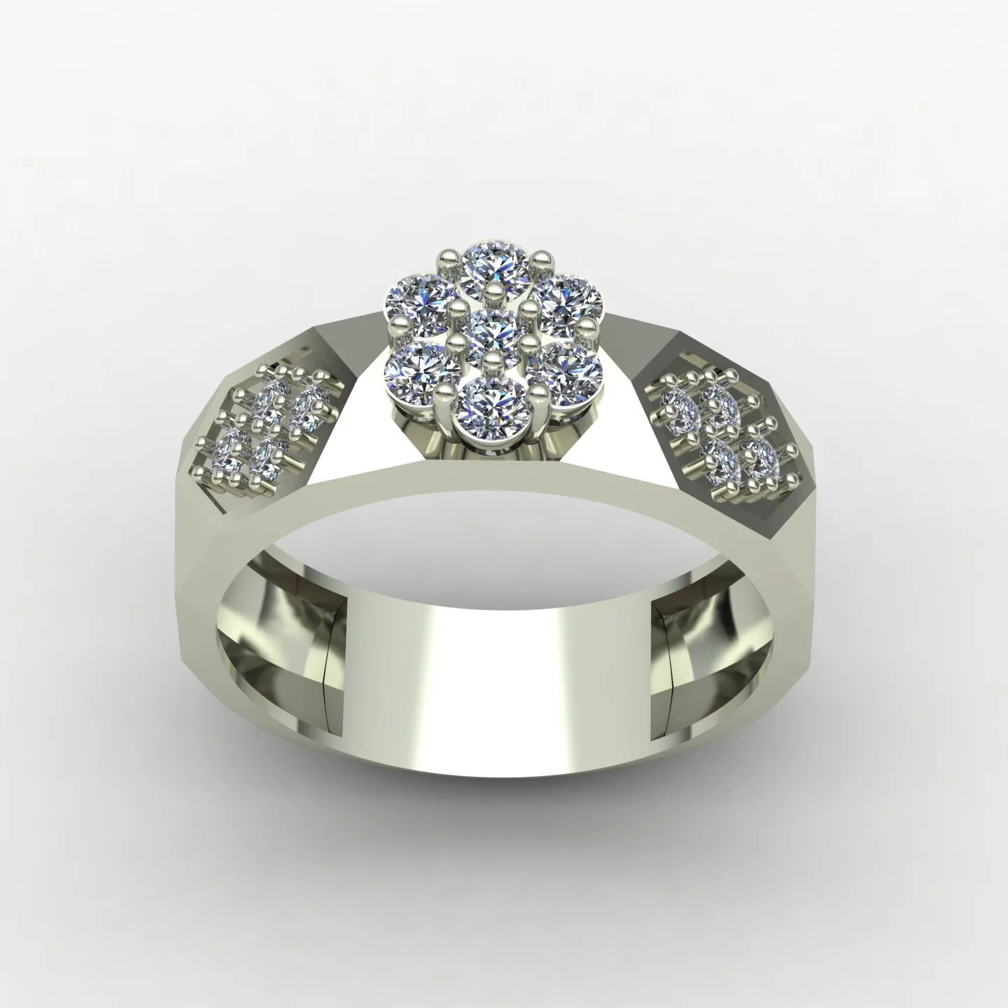 Women's Men's Set Wedding Band Code 02 3D Model — image 11