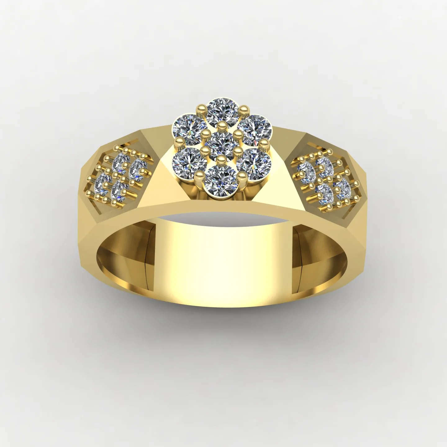 Women's Men's Set Wedding Band Code 02 3D Model — image 15