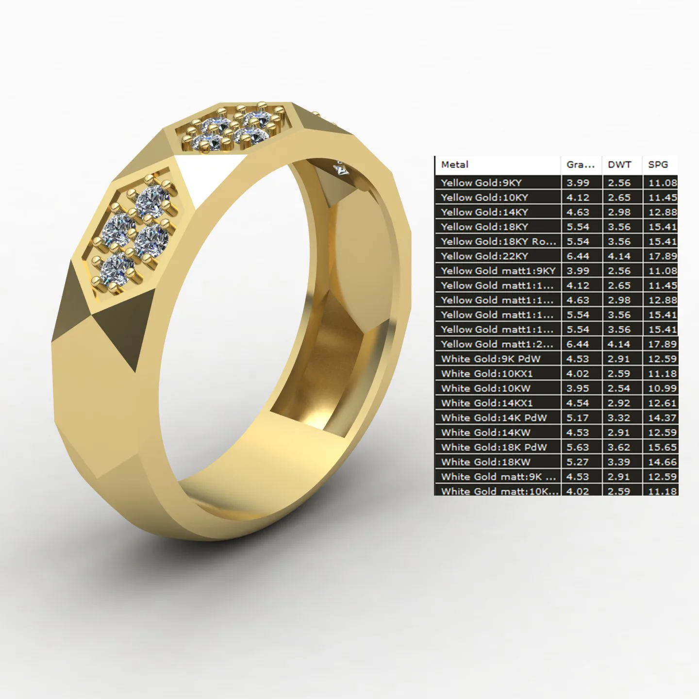 Women's Men's Set Wedding Band Code 02 3D Model — image 22
