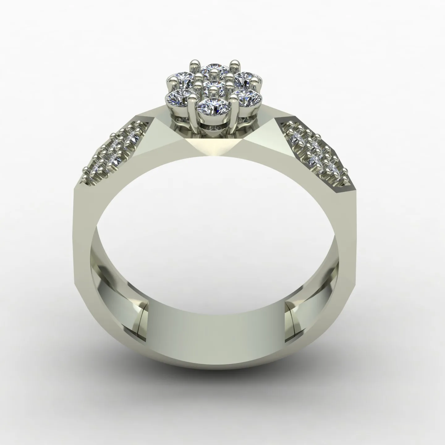 Women's Men's Set Wedding Band Code 02 3D Model — image 10