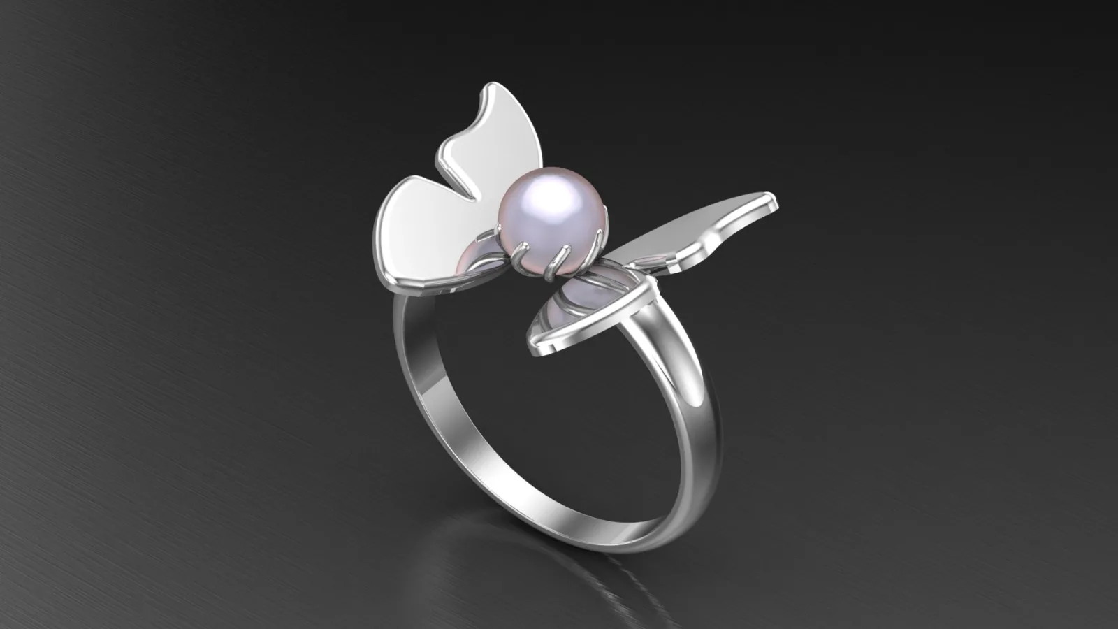 Pearl Butterfly Raghs Shab Ring Collection