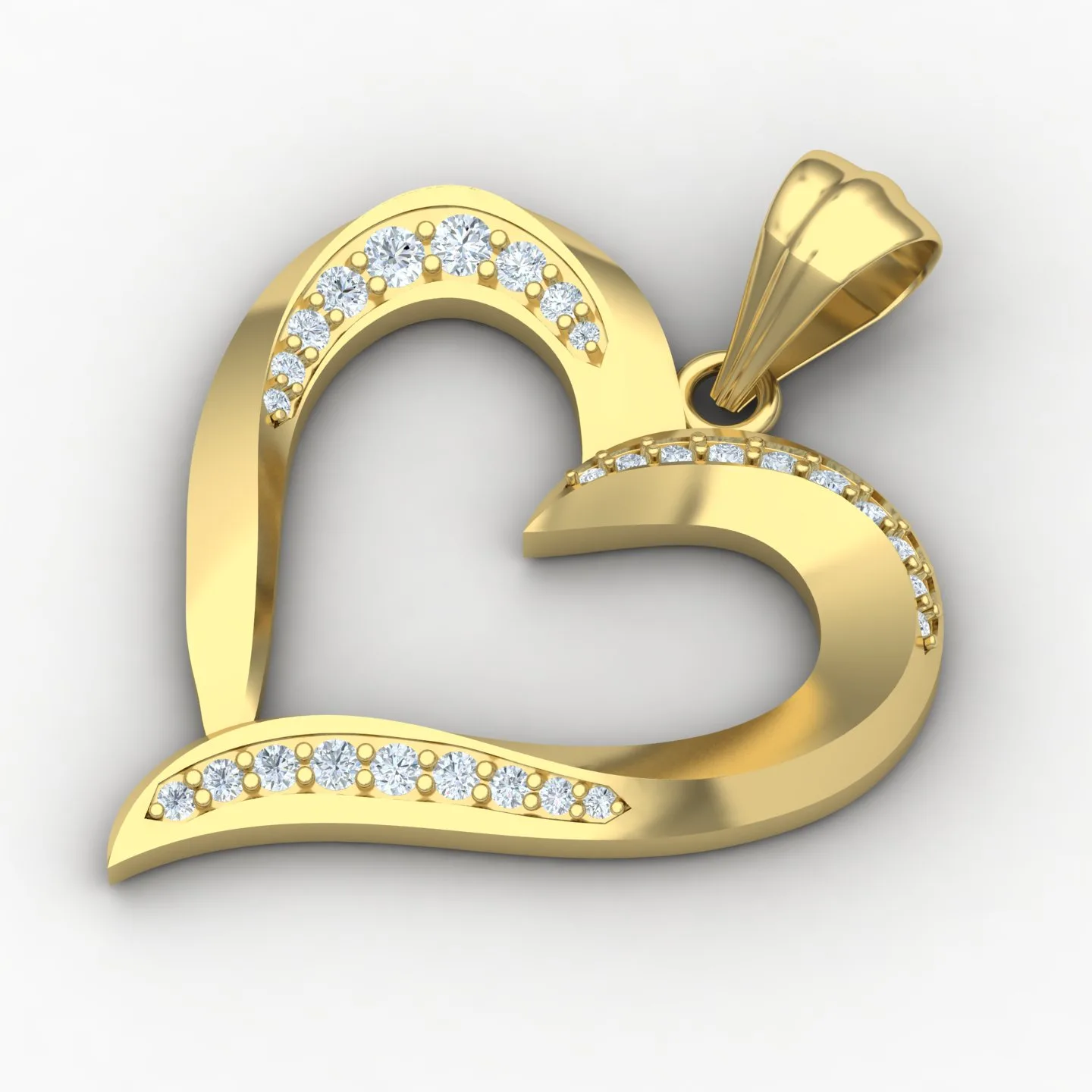 Heart Pendant 02 3D Model — image 3