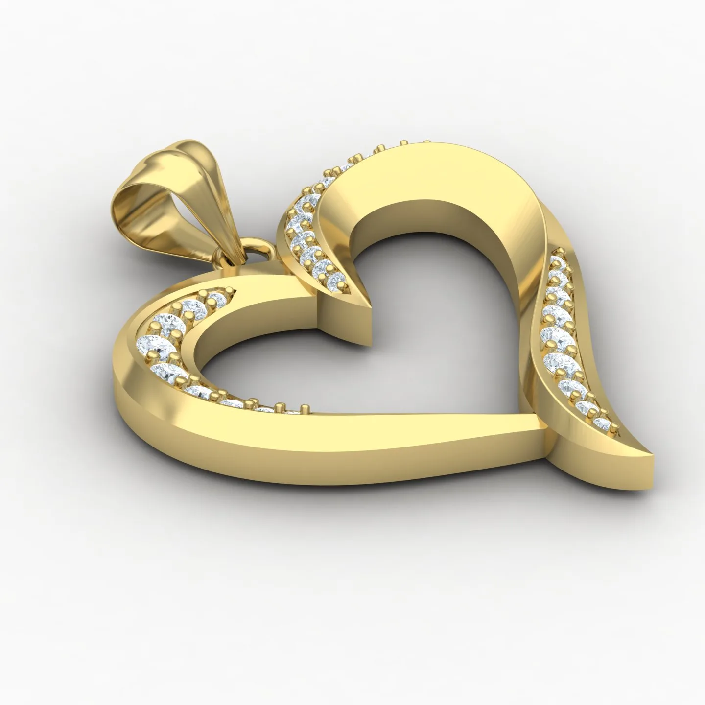 Heart Pendant 02 3D Model — image 4