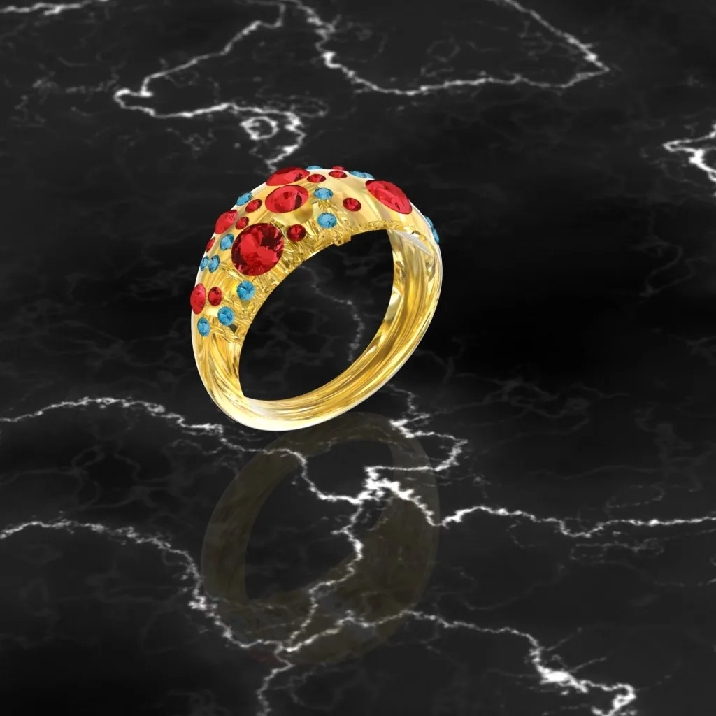 Ruby Par Gharmz Abi Ring Jewelry Gemstone gold design saideh Code 4