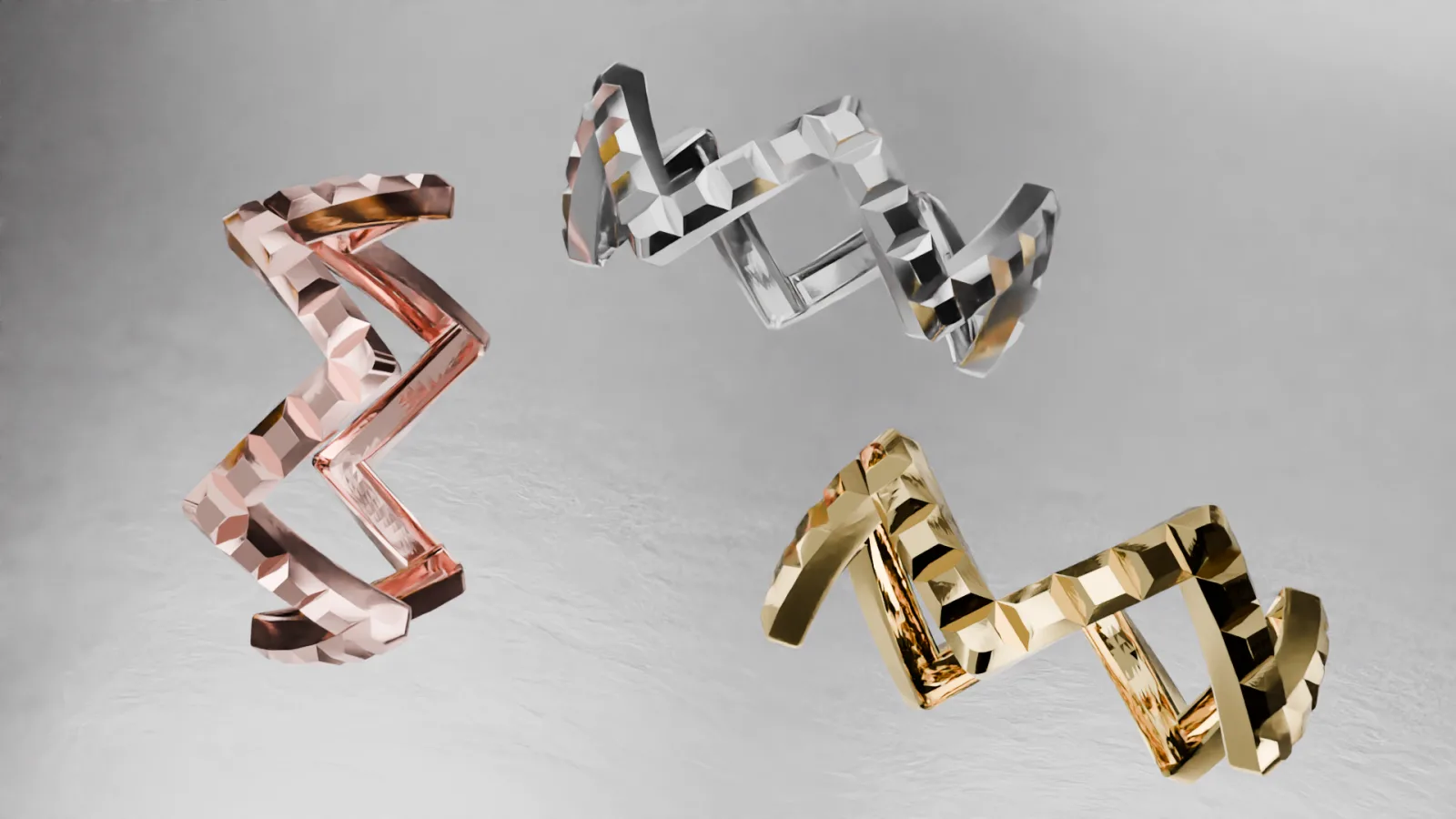 Sport Half Set Bracelet Ring 3D Model — image 3