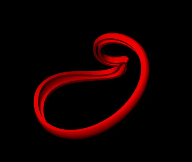 Minimal Wave Ab Ring Code 08 3D Model — image 4