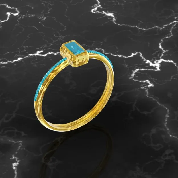 انگشتر جواهر سنگ تک نگین gold-design-saideh emerald کد 9