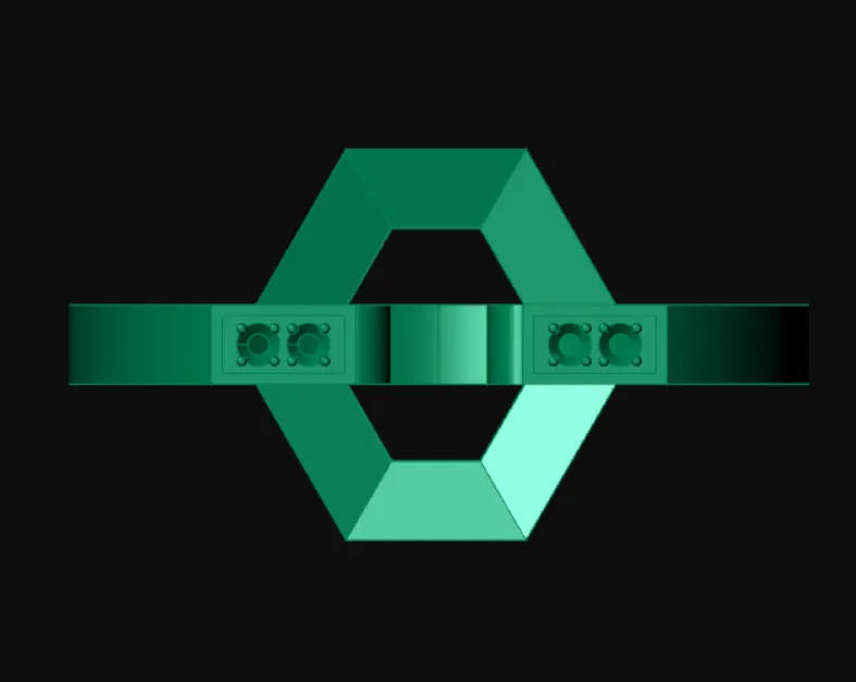 Hexagon Khor Ring Gemstone 3D Model — image 5