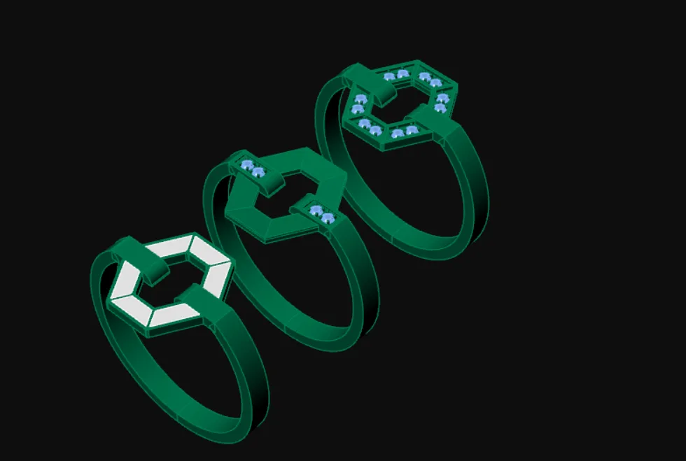 Hexagon Ring Collection 3D Model — image 2
