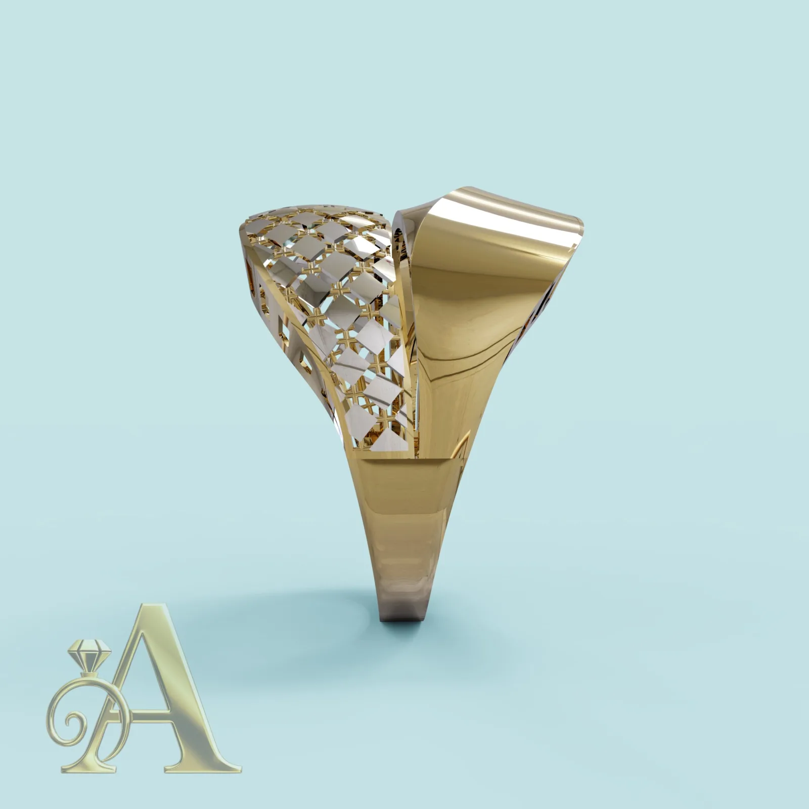 Cut Khor Shayn Ring 3D Model — image 3