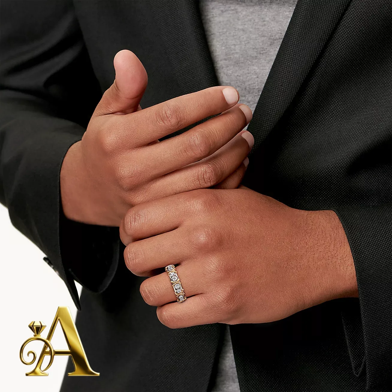 Tiffany Diamond Khor Wedding Band 3D Model — image 3