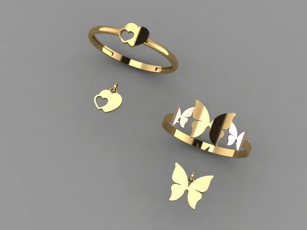 Half Set Ring Pendant 3D Model — image 3