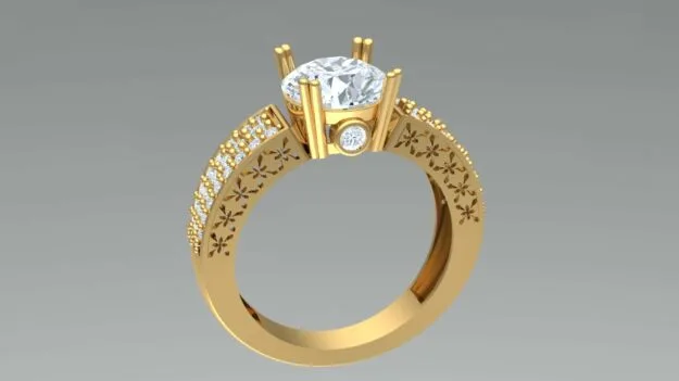 Ring Solitaire Ring Code 4 3D Model