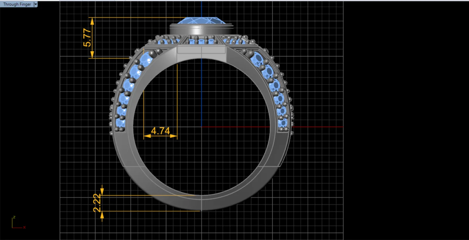 Men's Stone Khor Ring 3D Model — image 3