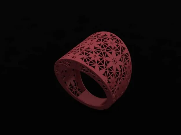 Flower Fyvzhn Ring Code 1 3D Model