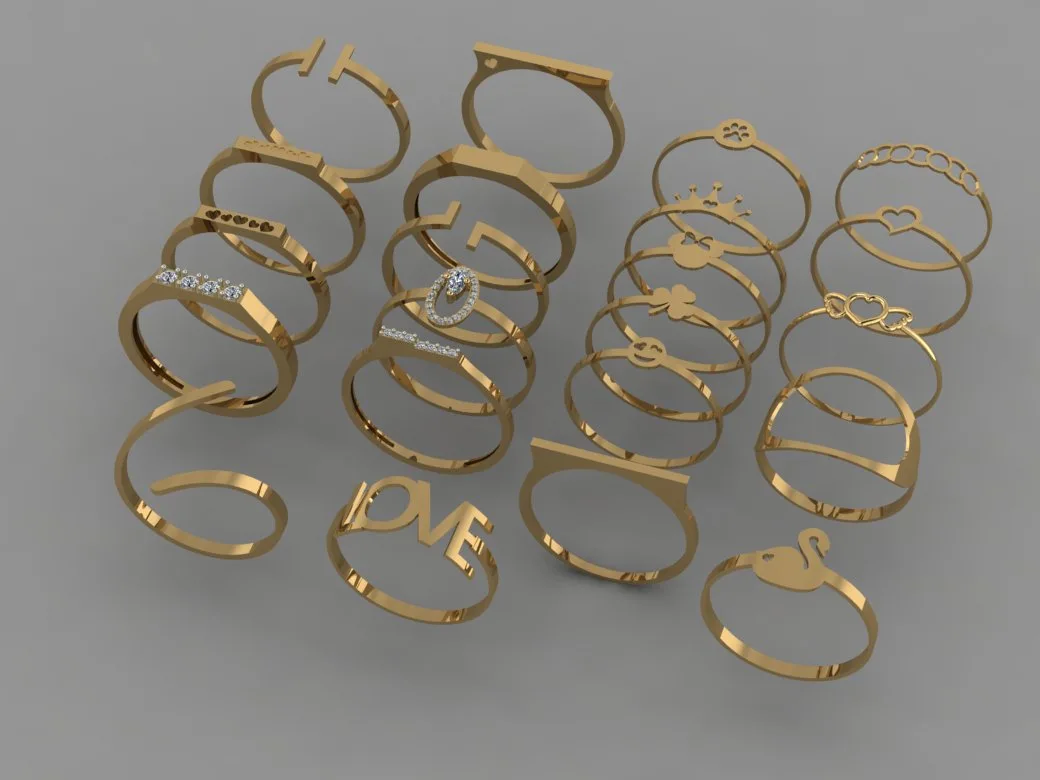 Minimal Ring Collection 3D Model — image 8