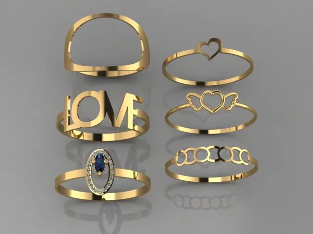 Minimal Ring Collection 3D Model — image 5