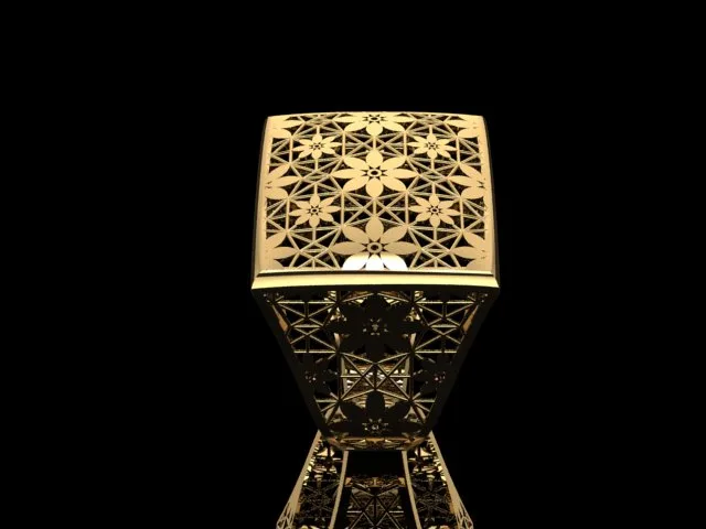Square Flower Fyvzhn Ring 3D Model — image 5