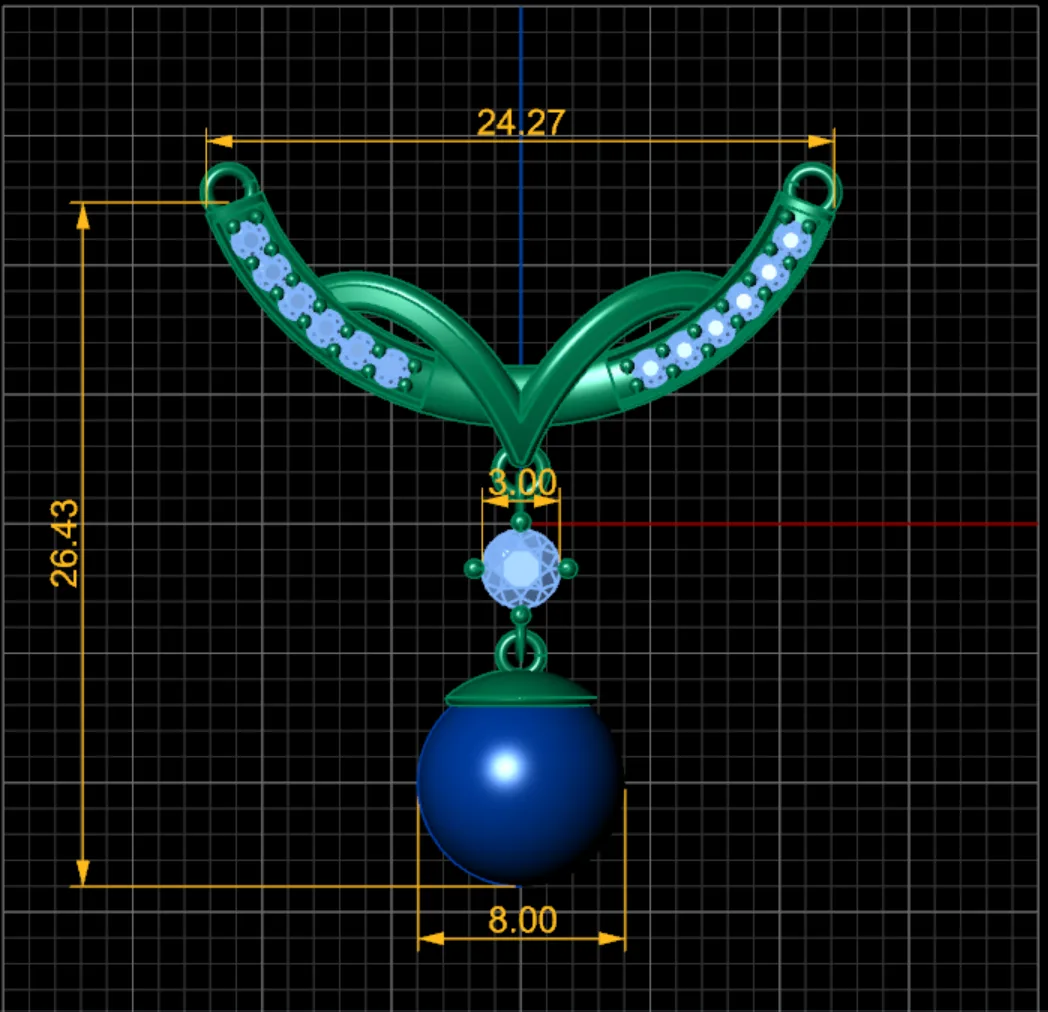 Pearl Galamira Pendant 3D Model — image 3