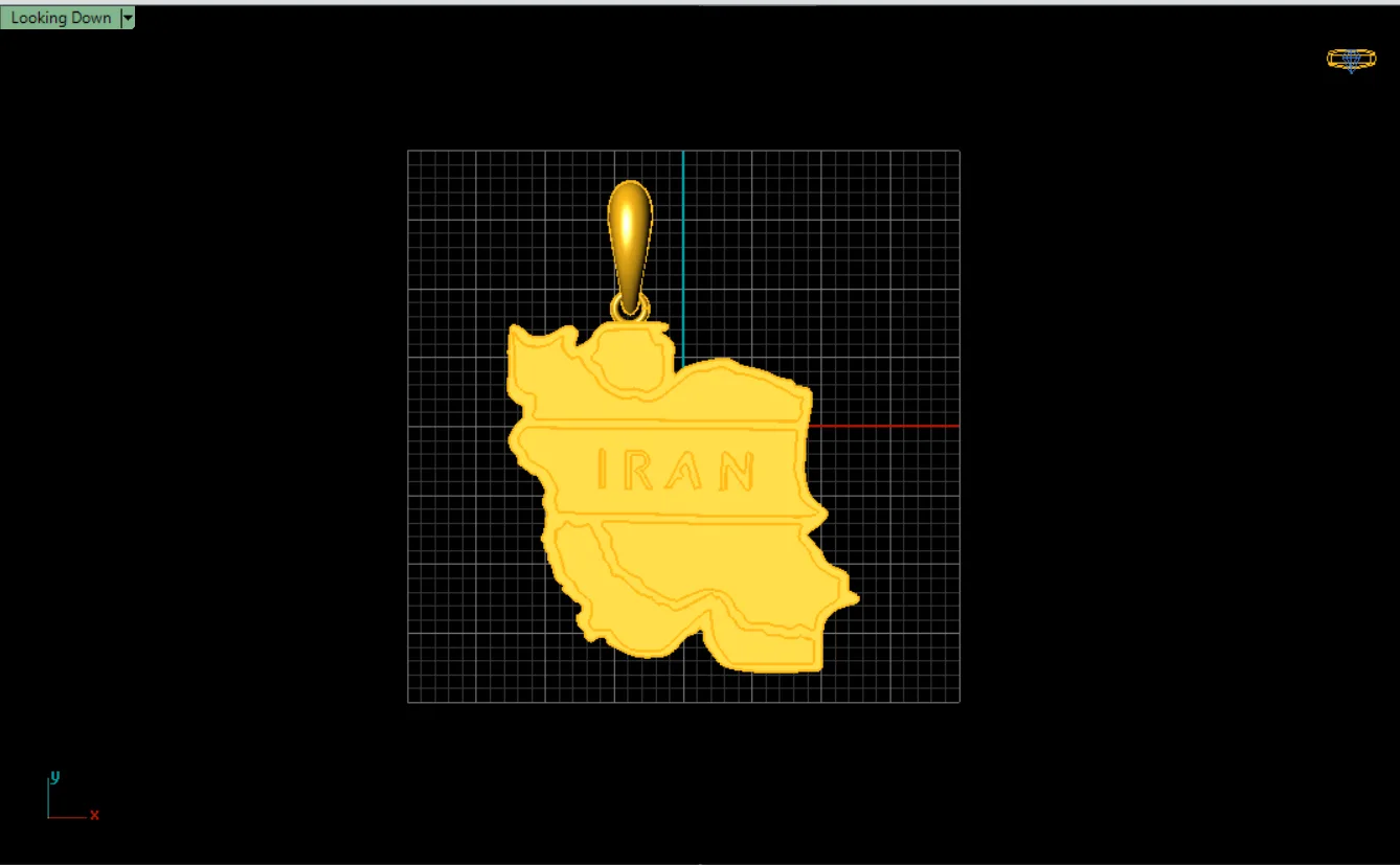 Map Iran Jan Medallion 3D Model — image 2