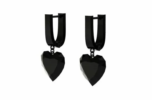 Heart Fast Earrings 3D Model