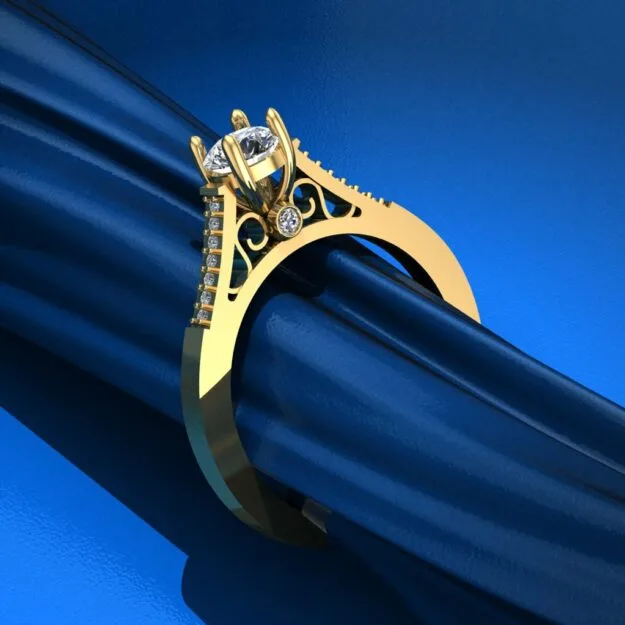 Diamond Ring Solitaire Ring 3D Model