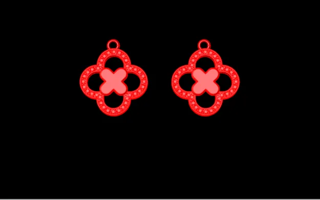 Van Cleef Cut Khor Earrings Code 10 3D Model