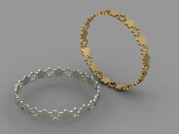 Kids Flower Bangle 3D Model