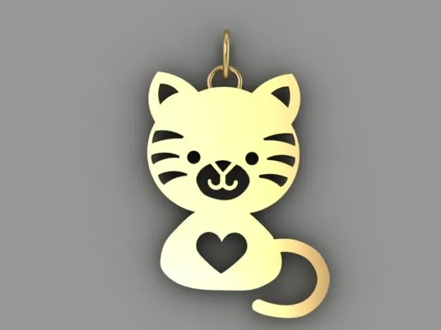 Cat Pendant 3D Model