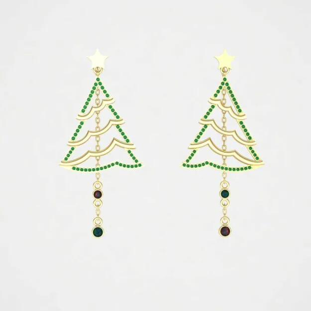 Tree Karisms Earrings 01 3D Model