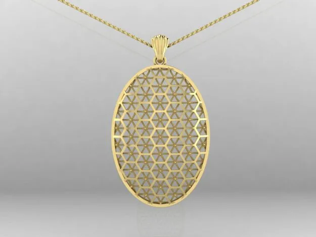 Oval Fyvzhn Pendant Code 2 3D Model