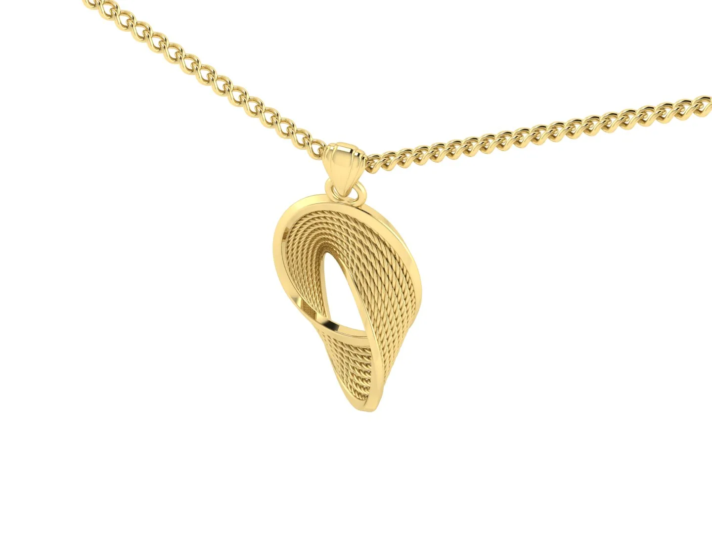 Marpich Pendant Necklace twisted 3D Model — image 3