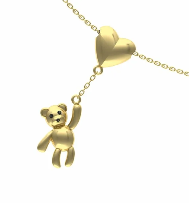 Bear Heart Badknk Pendant 3D Model