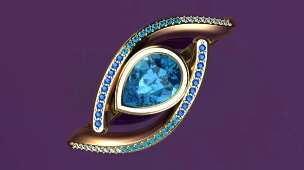 Wave Darya Women's Ring Collection 3D Model
