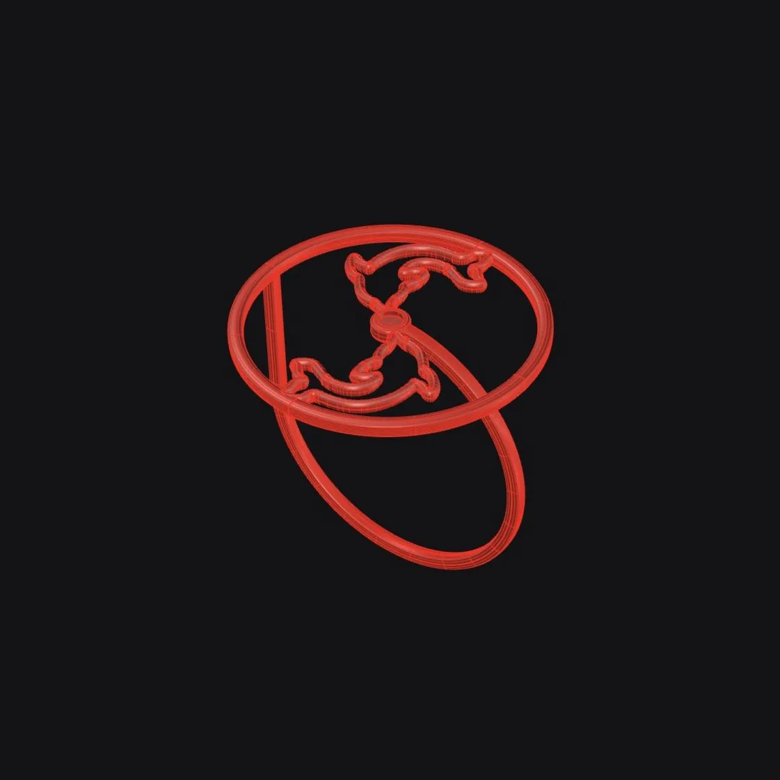 Minimal Dolphin Ring Code 2 3D Model — image 3