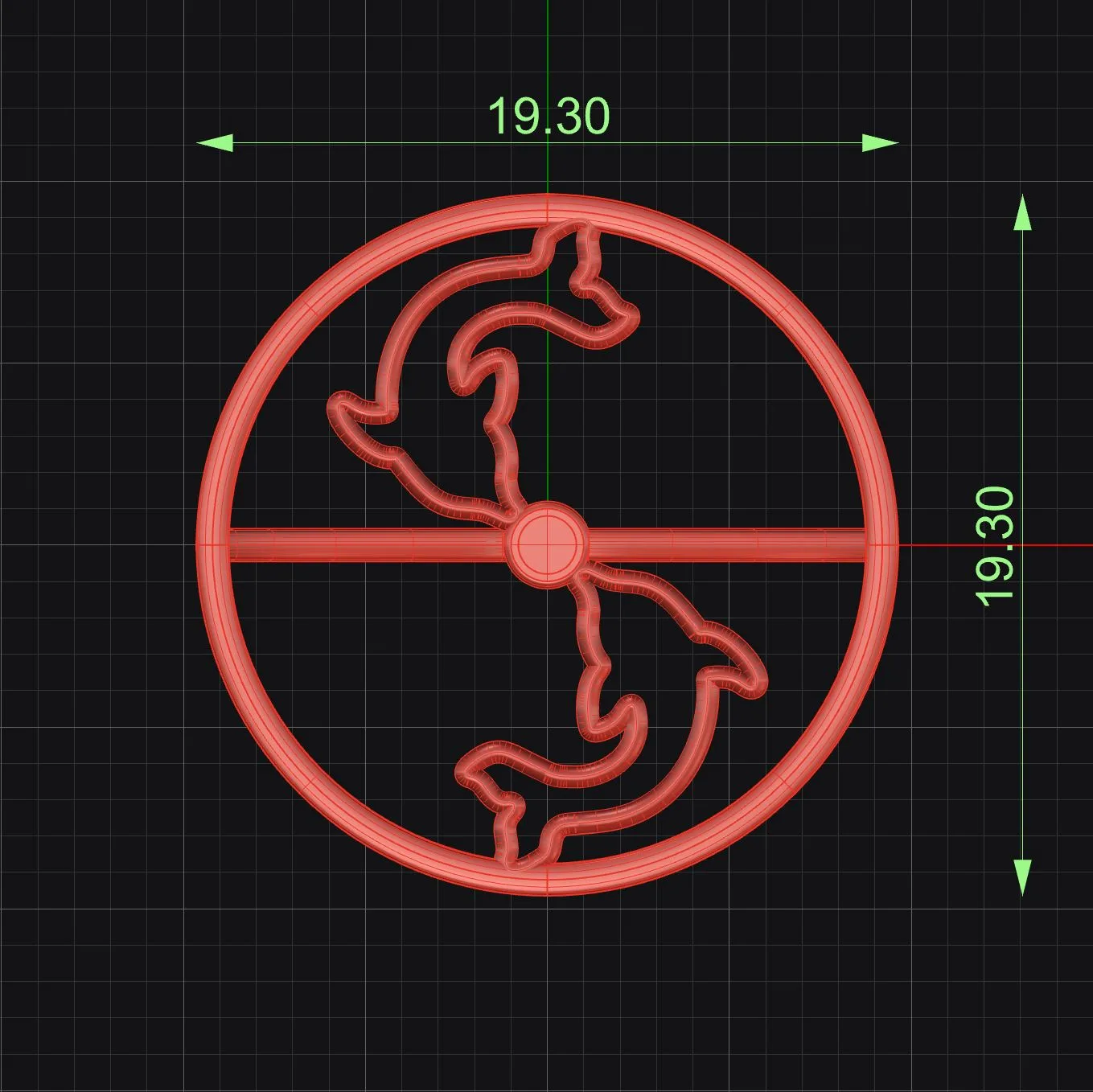 Minimal Dolphin Ring Code 2 3D Model — image 4