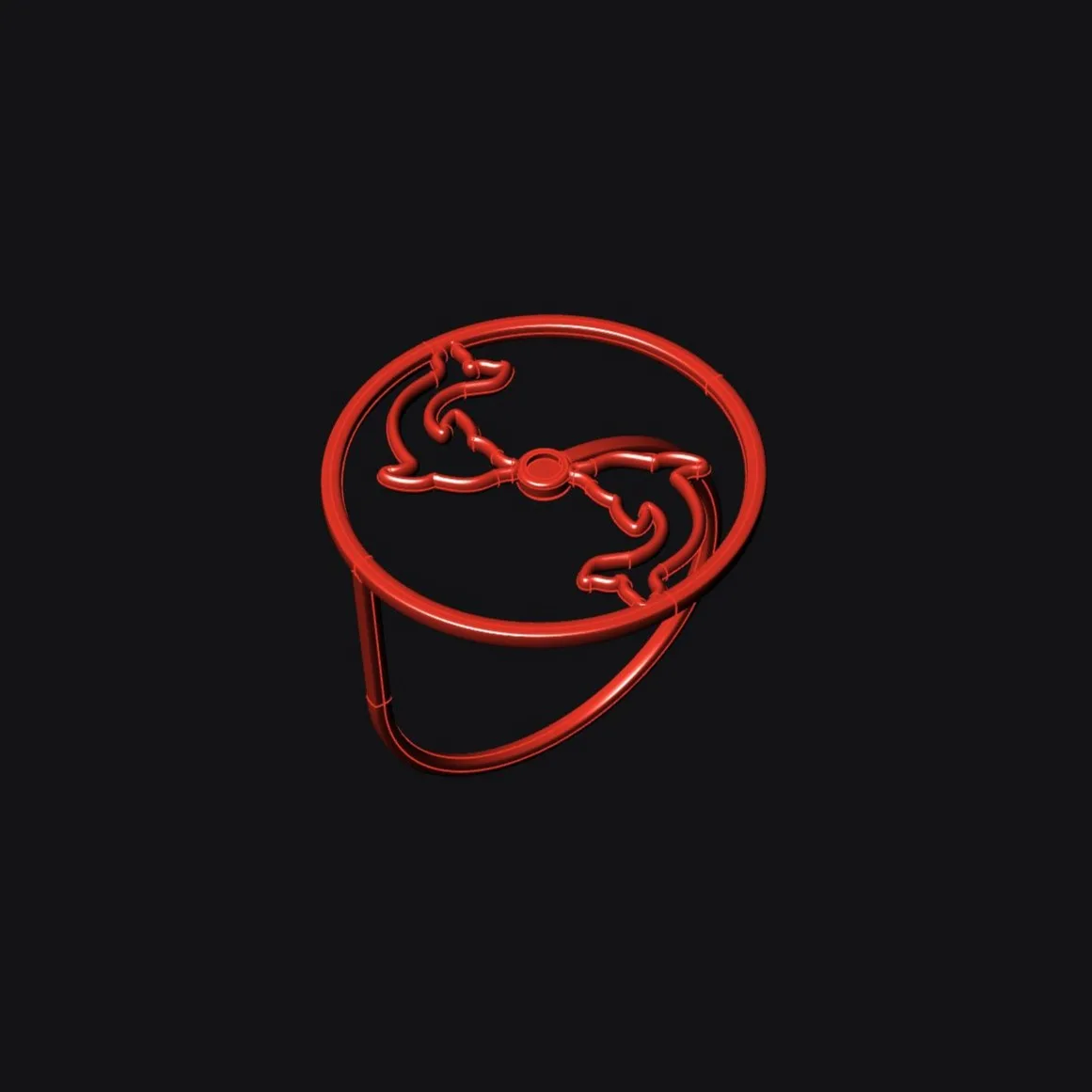 Minimal Dolphin Ring Code 2 3D Model — image 2