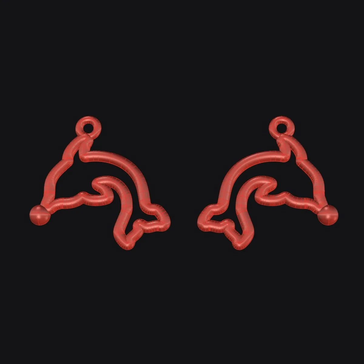 Minimal Dolphin Earrings Code 1 3D Model